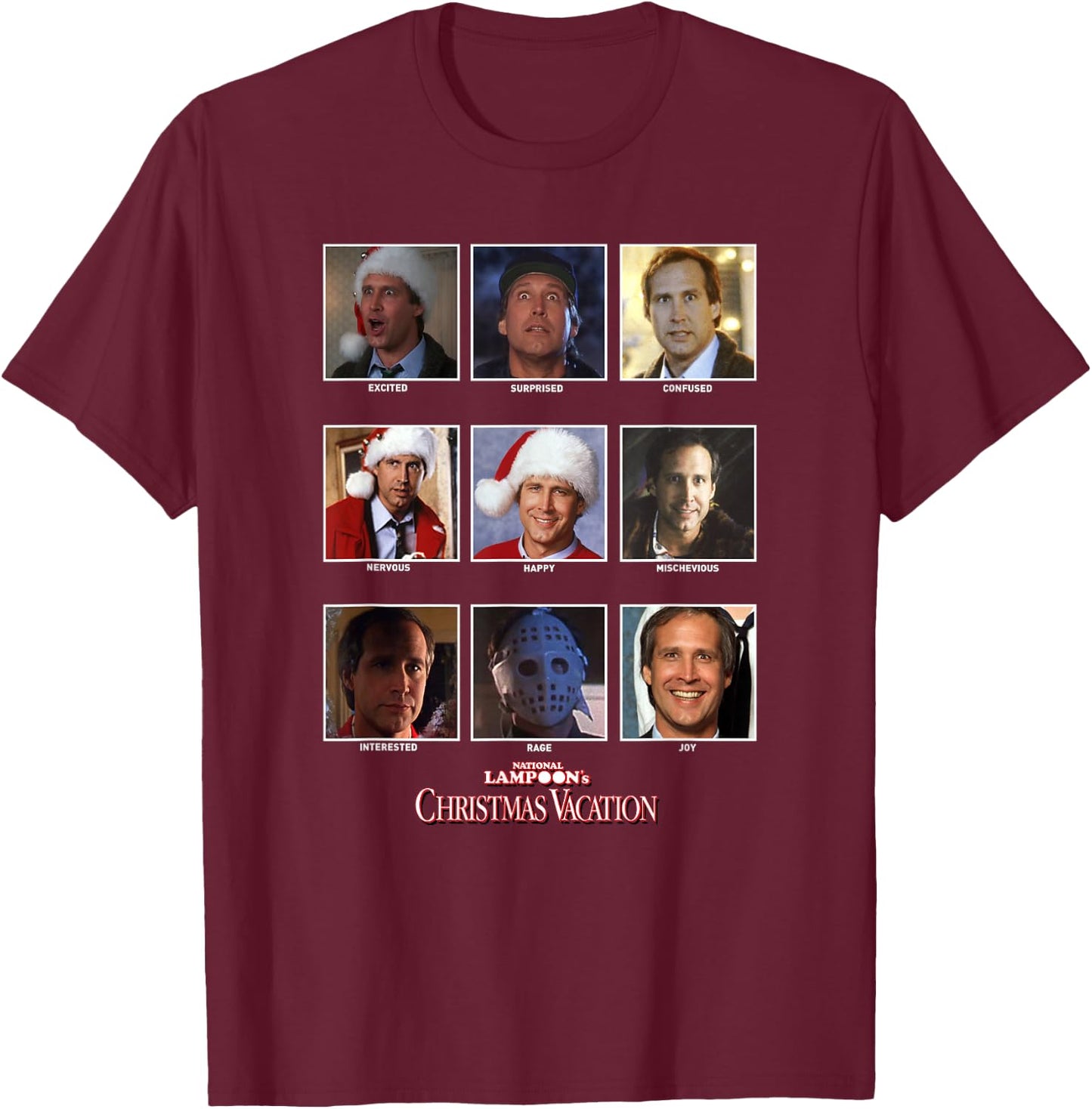 National Lampoon's Christmas Vacation Clark Panels T-Shirt - T-Shirt | Maroon