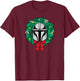 Amazon Essentials The Mandalorian Helmet Holiday Christmas Wreath T-Shirt - T-Shirt | Maroon