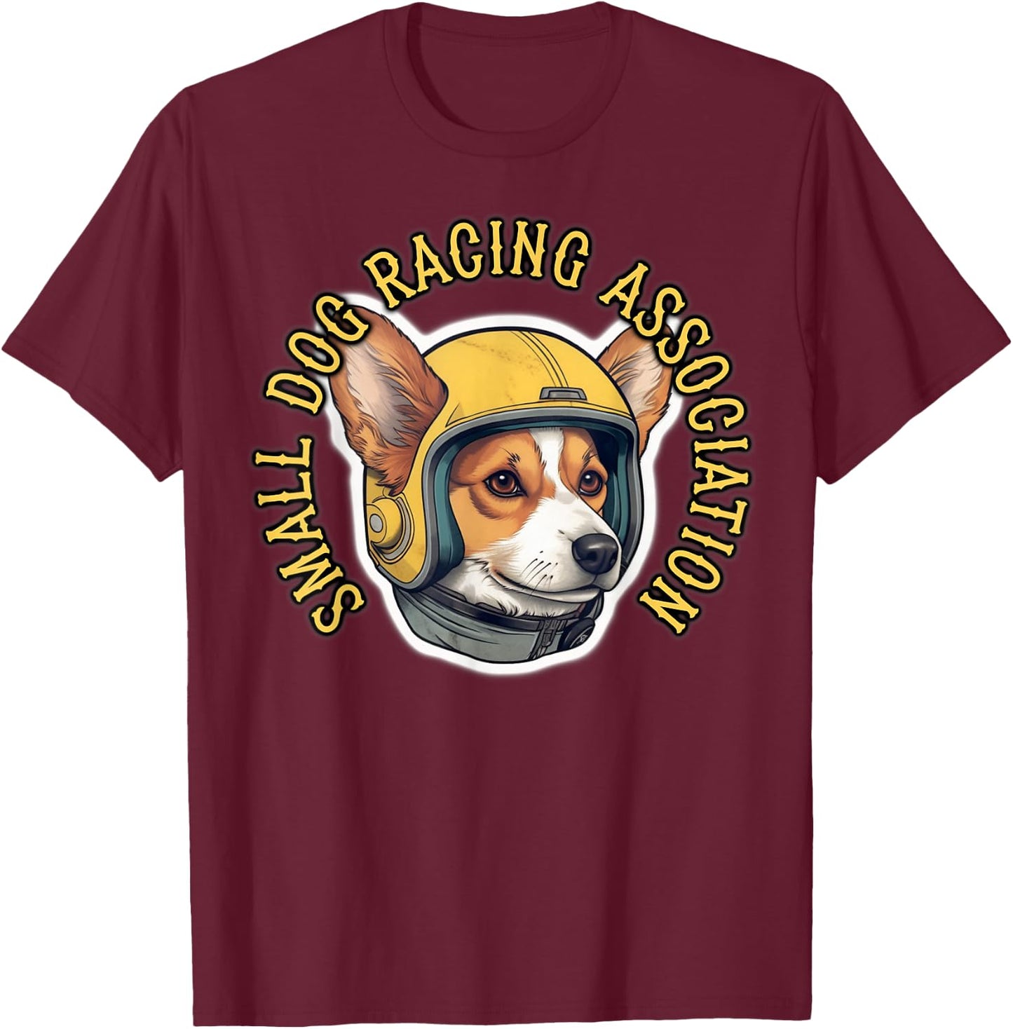 Welsh Corgi Racing - Dog Race T-Shirt - T-Shirt | Maroon