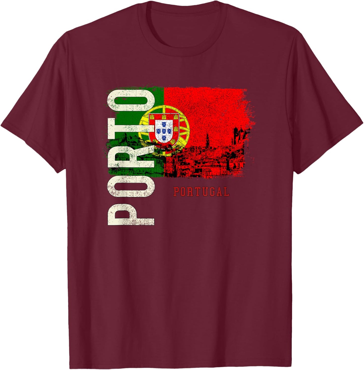 Porto Portugal Europe T-Shirt - T-Shirt | Maroon