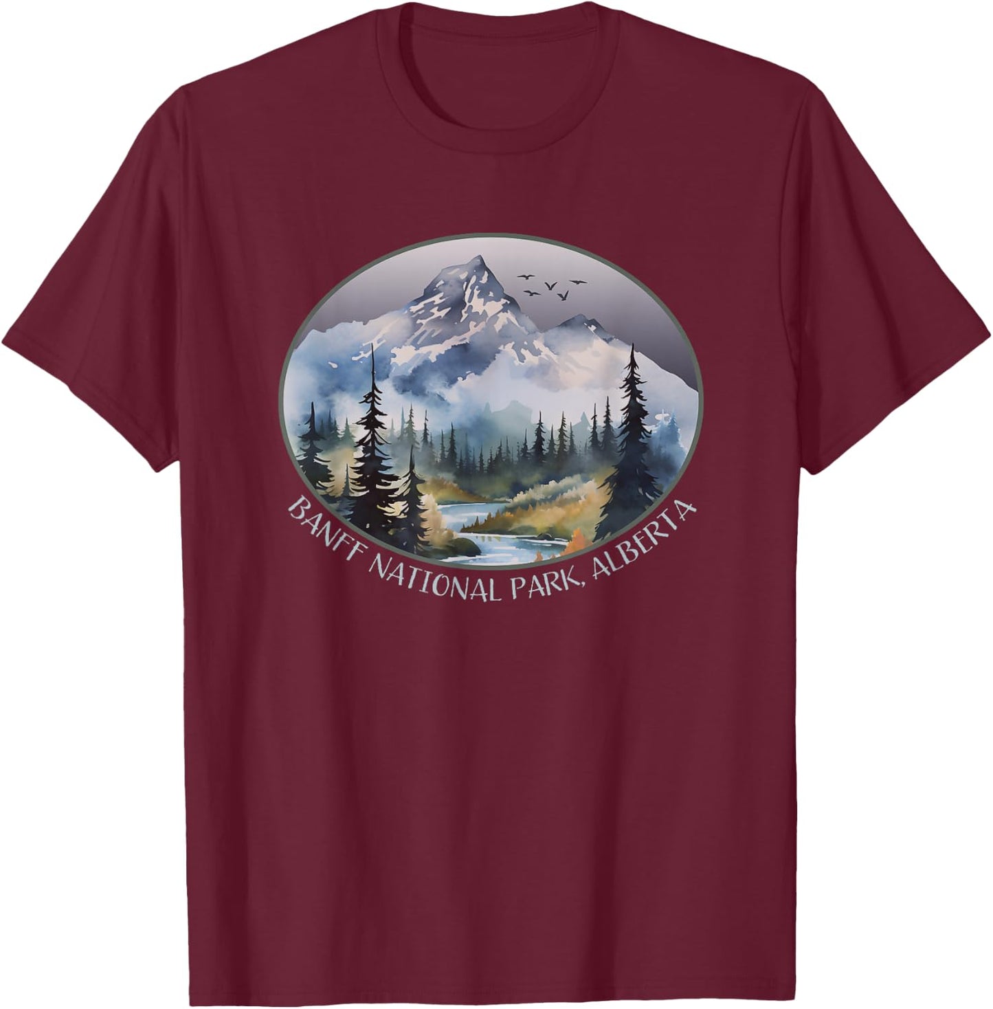 Banff National Park, Alberta, Canada Canadian Rockies T-Shirt - T-Shirt | Maroon