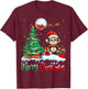 Monkey Santa Hat Xmas Lights Merry Christmas Monkey T-Shirt - T-Shirt | Maroon