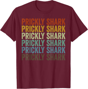 Prickly Shark Fish Retro T-Shirt - T-Shirt | Maroon