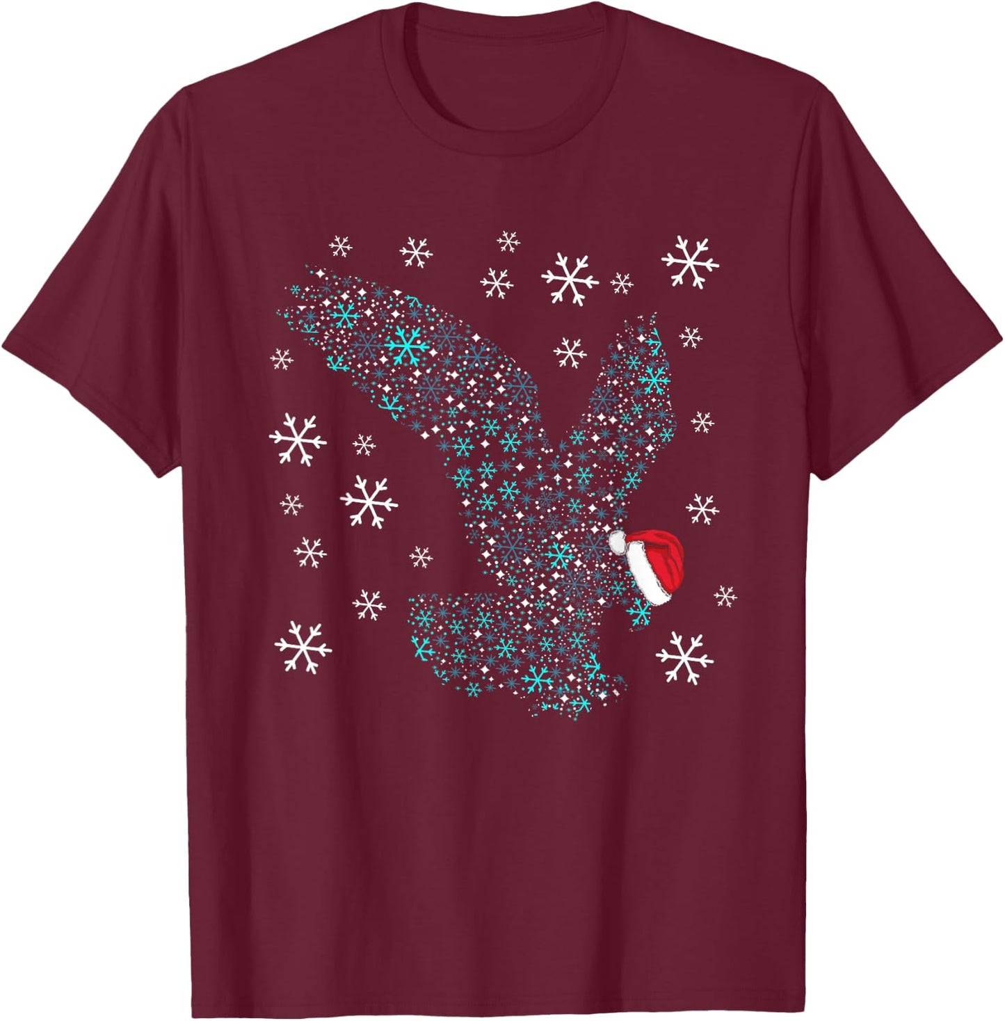 Funny Eagles Christmas Costume Eagle Santa XMAS Humor T-Shirt - T-Shirt | Maroon