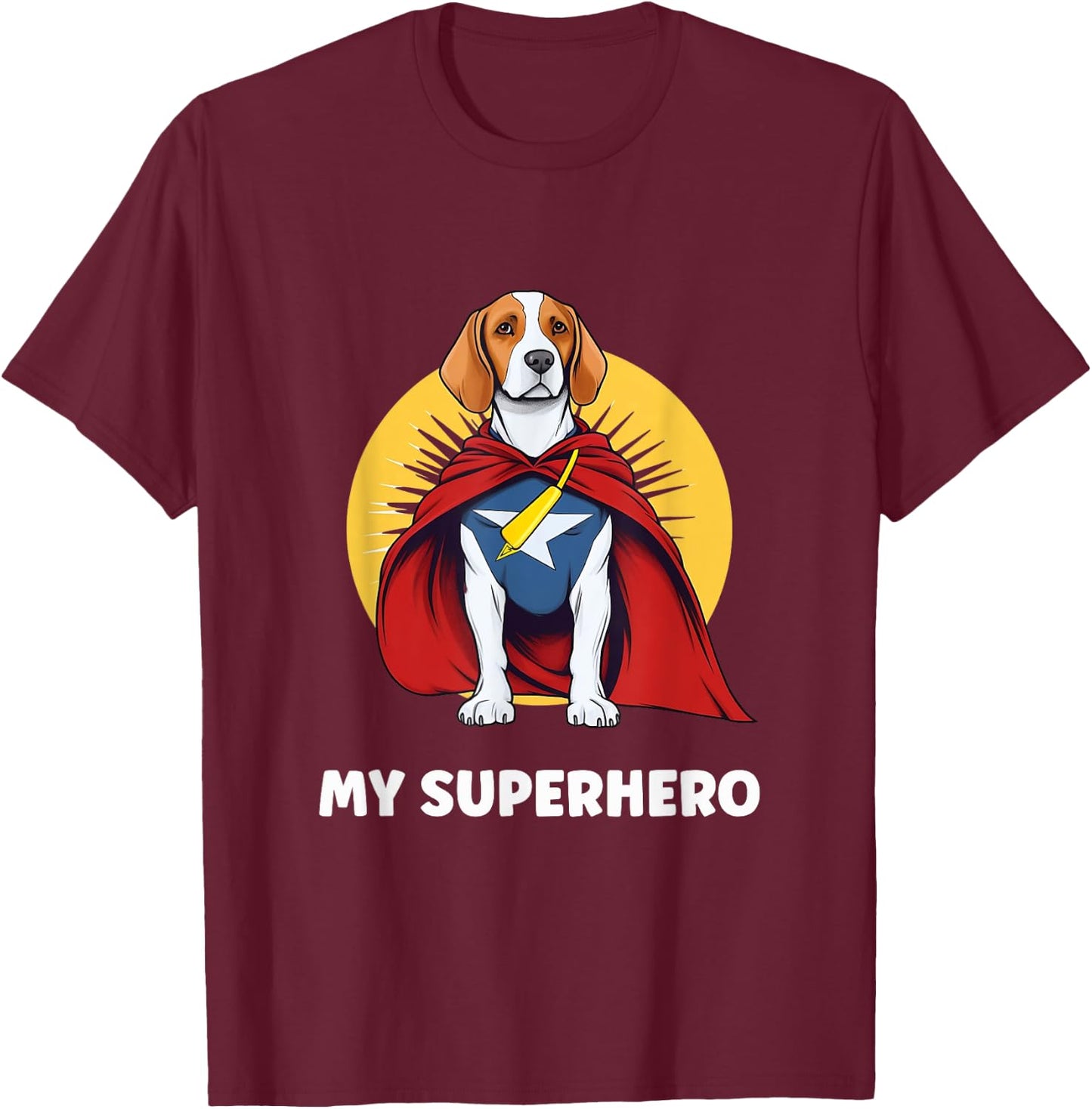 Beagle My Superhero T-Shirt - T-Shirt | Maroon