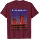 Sacramento California Tower Bridge River Landscape T-Shirt - T-Shirt | Maroon