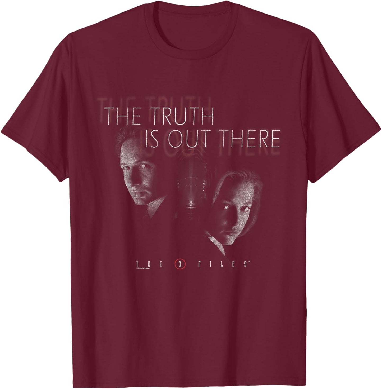 The X-Files Mulder & Scully Truth is Out There Vintage TV T-Shirt - T-Shirt | Maroon