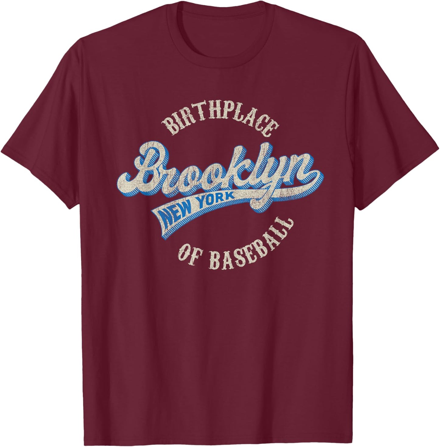 Baseball Vintage Style Brooklyn & Women T-Shirt - T-Shirt | Maroon
