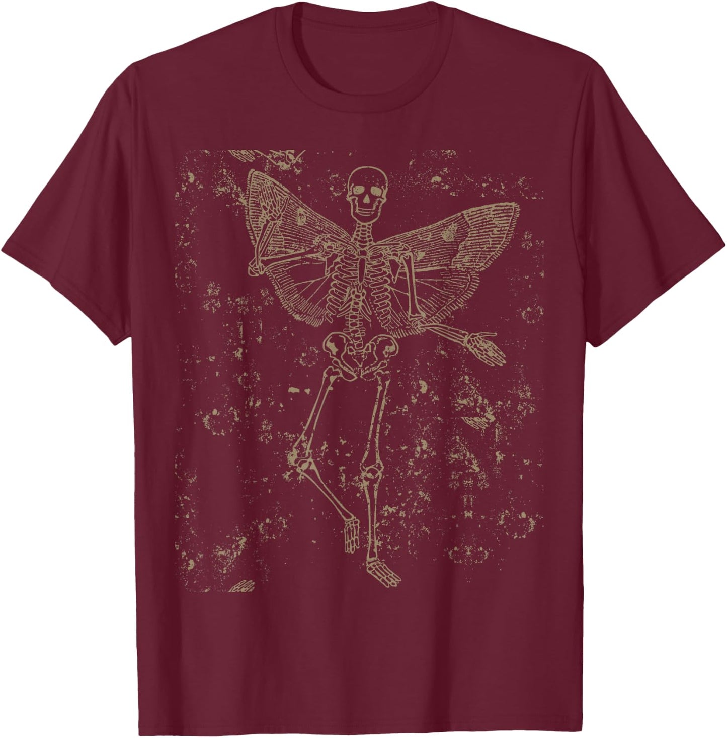 Fairy Grunge Goth Butterfly Skeleton Fairycore T-Shirt - T-Shirt | Maroon