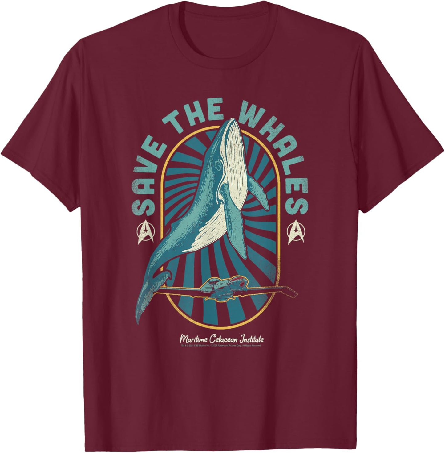 Star Trek IV: The Voyage Home Save The Whales Collection T-Shirt - T-Shirt | Maroon