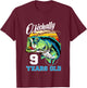 Kids Ofishally 9 Years Old Fisherman 9th Birthday Fishing T-Shirt - T-Shirt | Maroon