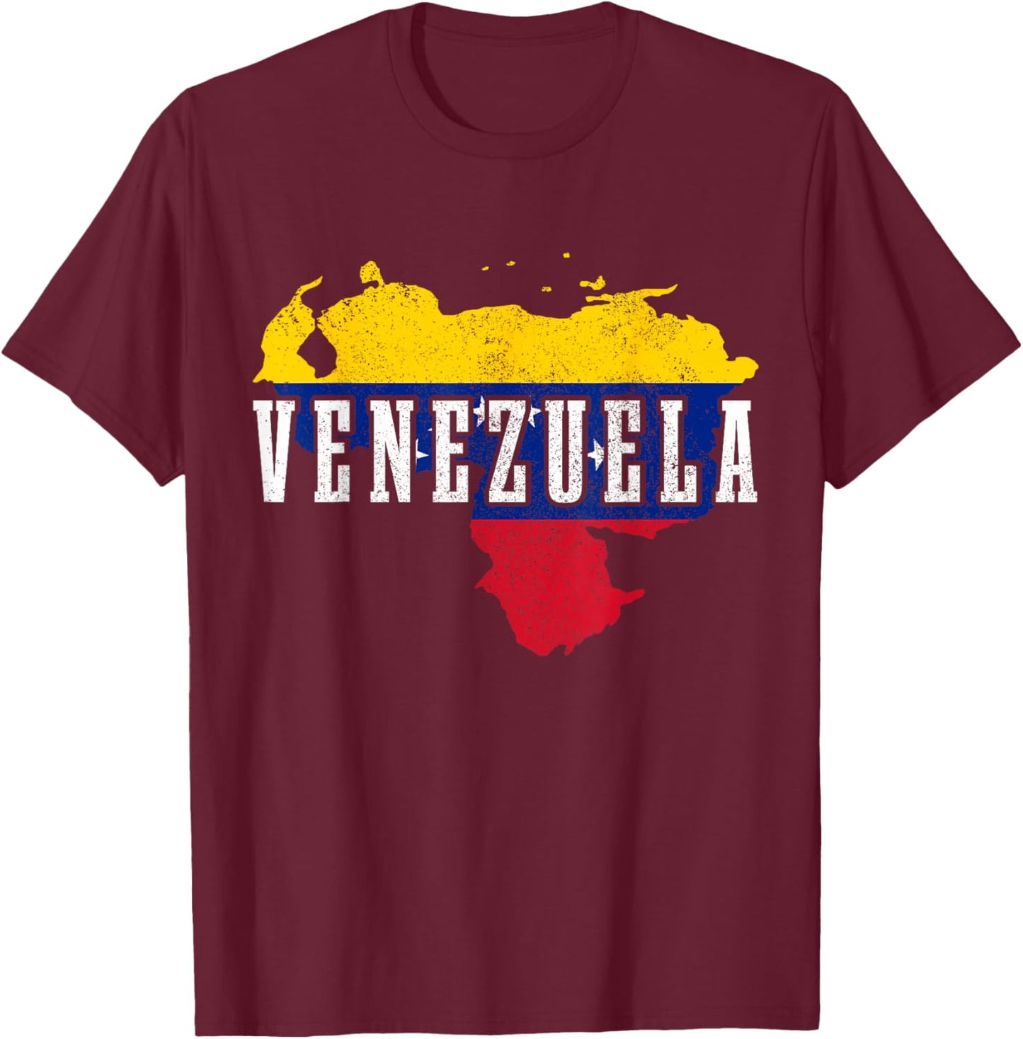 Venezuela Map Pride Venezuelan Flag T-Shirt - T-Shirt | Maroon