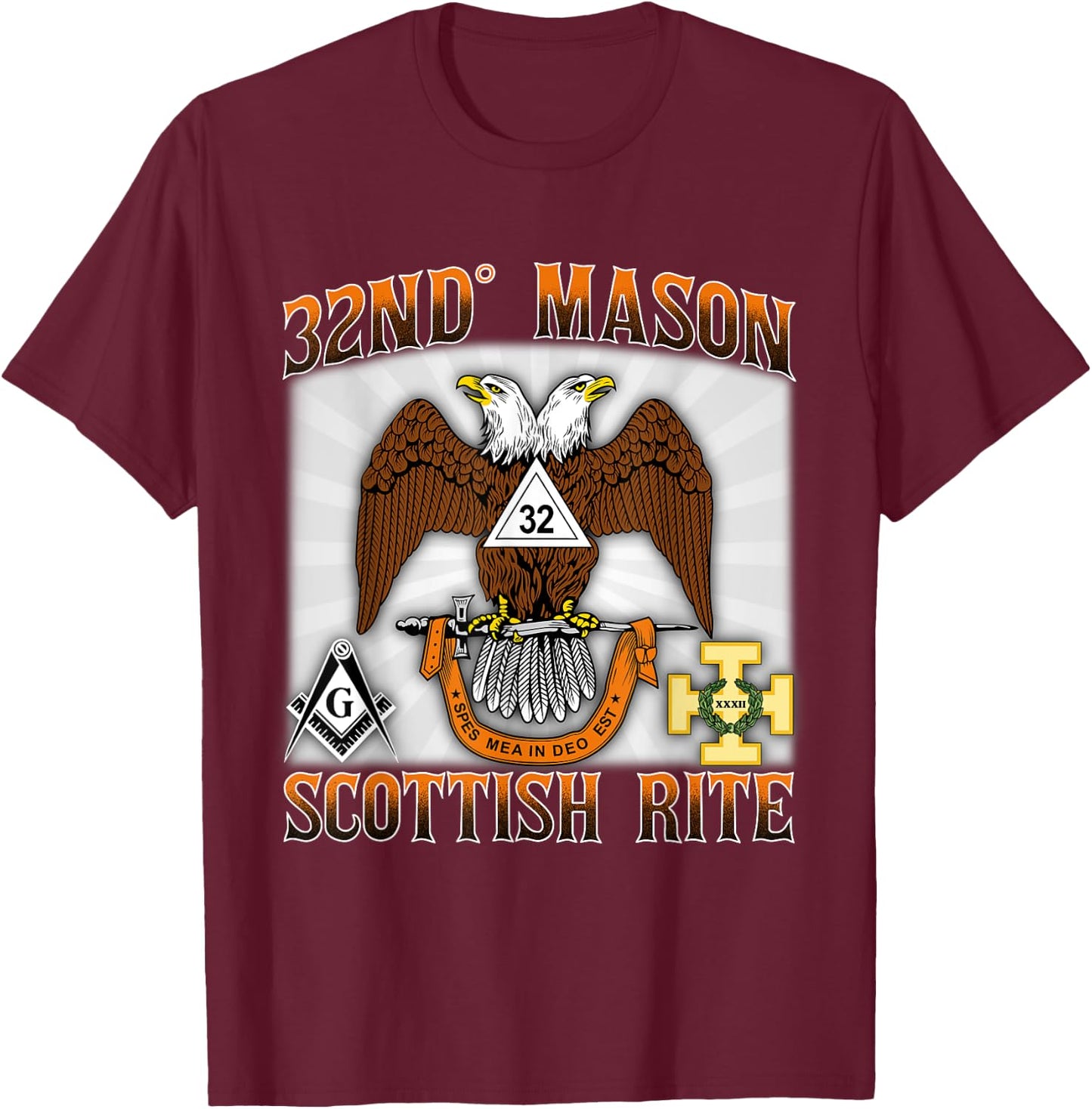 Scottish Rite Mason 32nd Masonic 32 AASR WD Valley Old Style T-Shirt - T-Shirt | Maroon