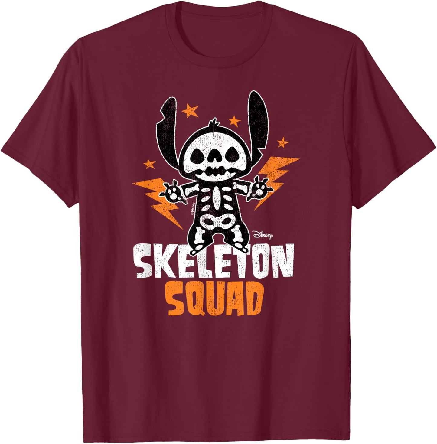 Lilo And Stitch - Skeleton Squad T-Shirt - T-Shirt | Maroon