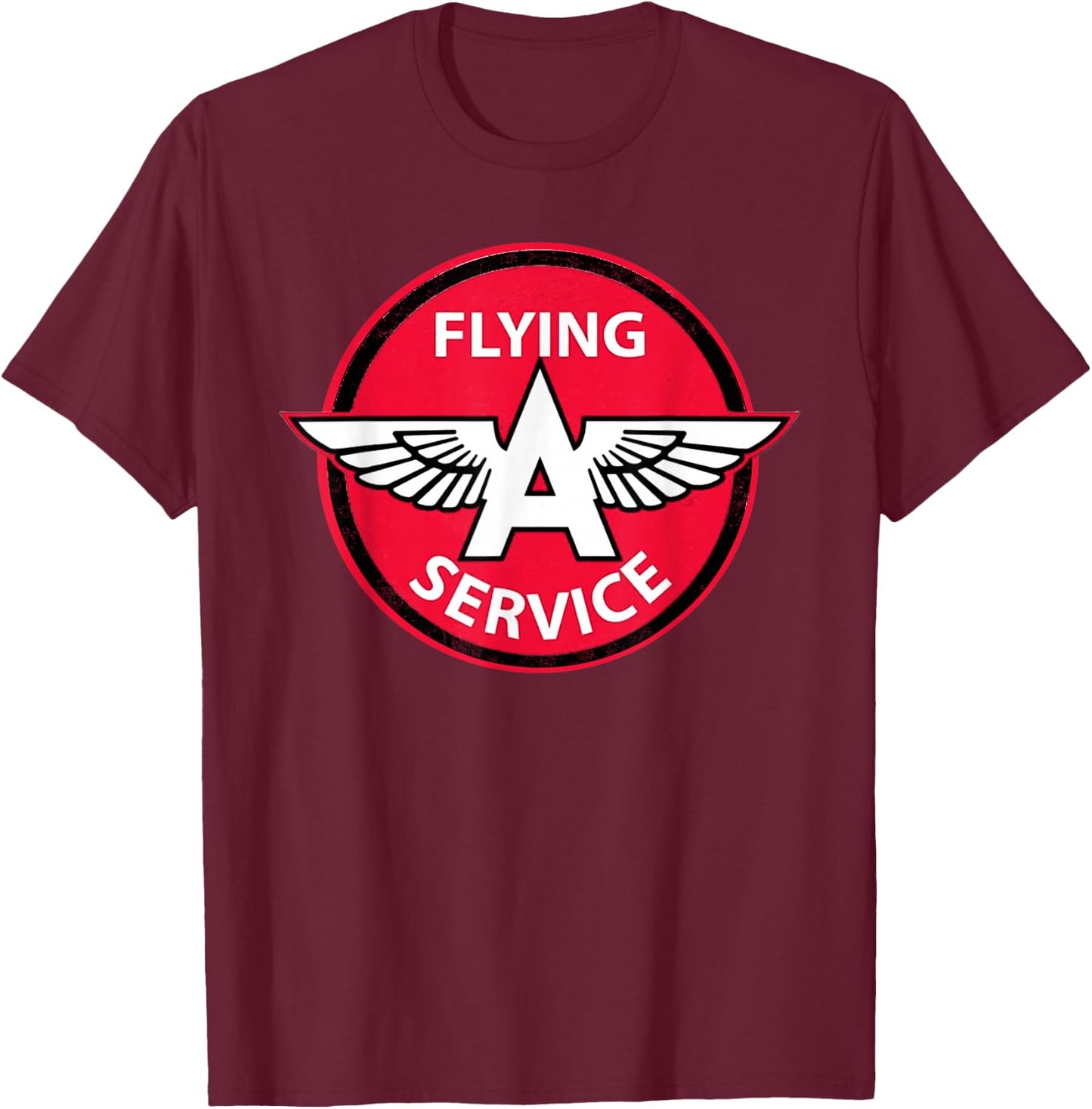 Retro Vintage Gas Station Flying A Service Motor Oil Car T-Shirt - T-Shirt | Maroon