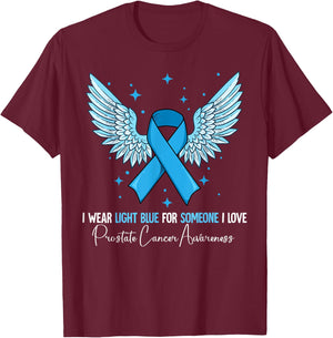 I Wear Light Blue Prostate Cancer Awareness T-Shirt - T-Shirt | Maroon