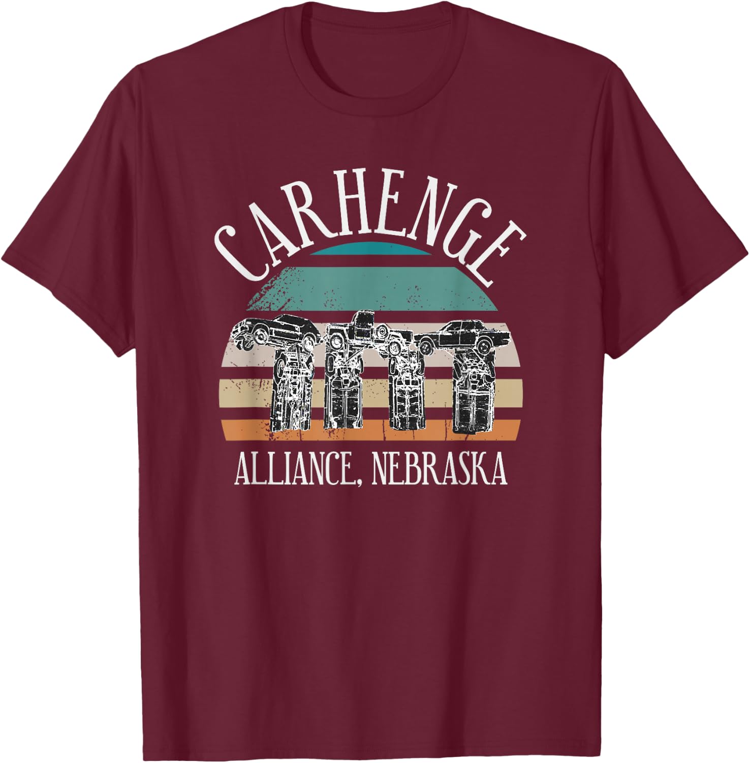 Carhenge Alliance Nebraska T-Shirt - T-Shirt | Maroon