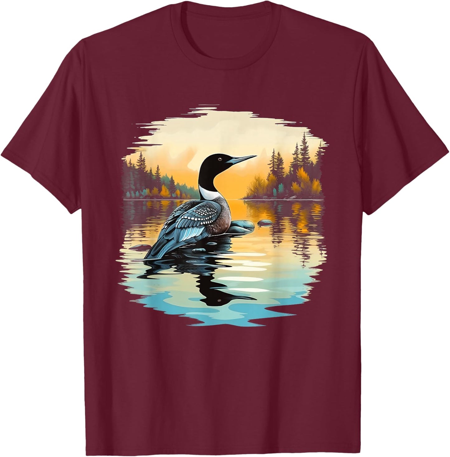 Retro Style Loon T-Shirt - T-Shirt | Maroon