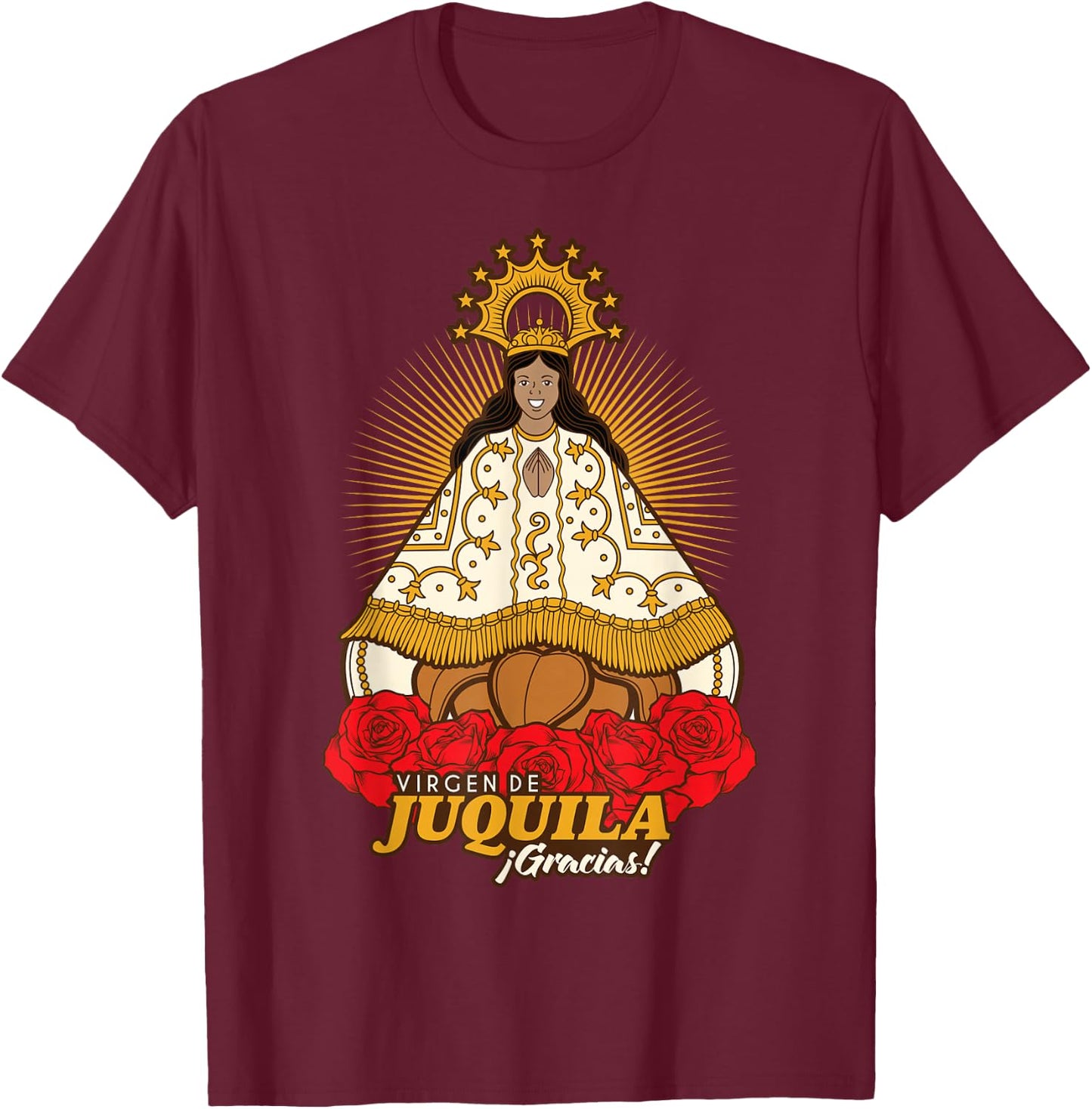 Virgen de Juquila, Nuestra Señora Inmaculada, Oaxaca Mexico T-Shirt - T-Shirt | Maroon