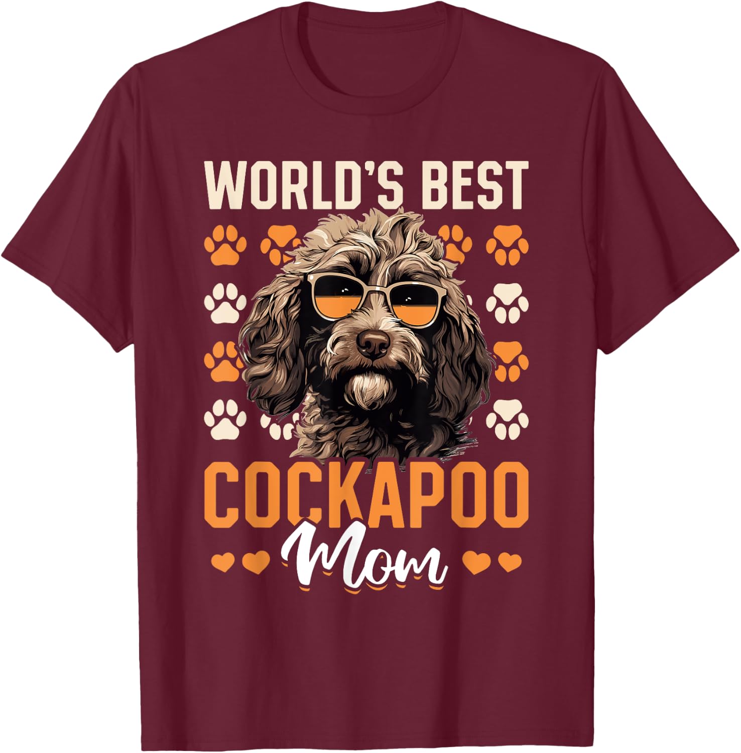 Cockapoo Dog Breed Pet World's Best Cockapoo Mom Women Kids T-Shirt - T-Shirt | Maroon