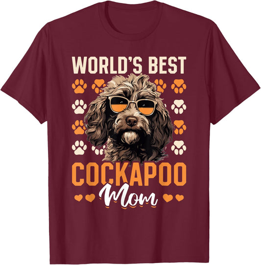 Cockapoo Dog Breed Pet World's Best Cockapoo Mom Women Kids T-Shirt - T-Shirt | Maroon