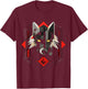 Wolf Geometric Artwork | Animal Motif Wolf T-Shirt - T-Shirt | Maroon