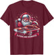Classic Muscle Car Santa Hotrod V8 Enthusiast Christmas T-Shirt - T-Shirt | Maroon
