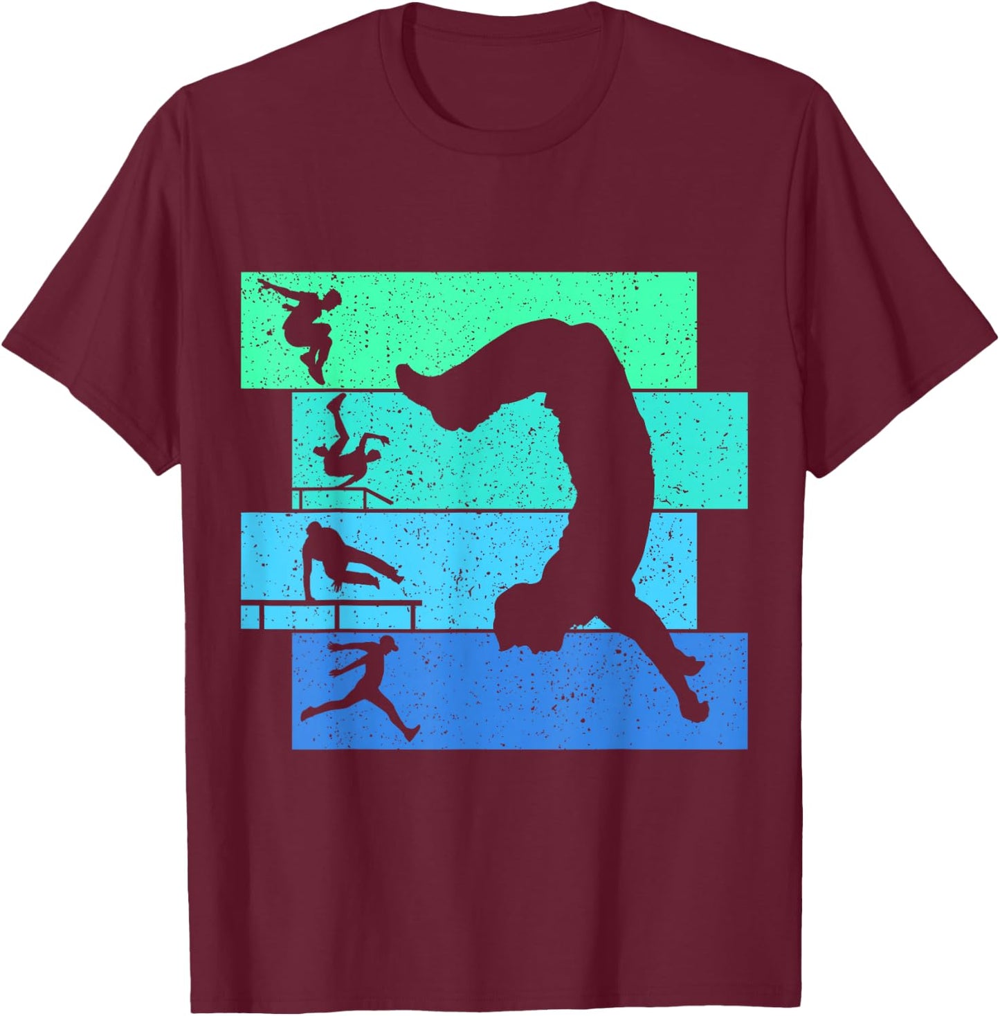Cool Parkour & Freerunning Gifts Retro Parkour Traceur Boys Kids Men T-Shirt - T-Shirt | Maroon