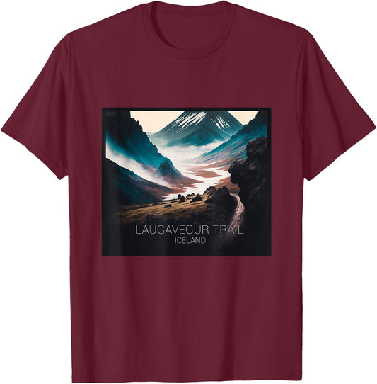 Laugavegur Trail Iceland T-Shirt - T-Shirt | Maroon