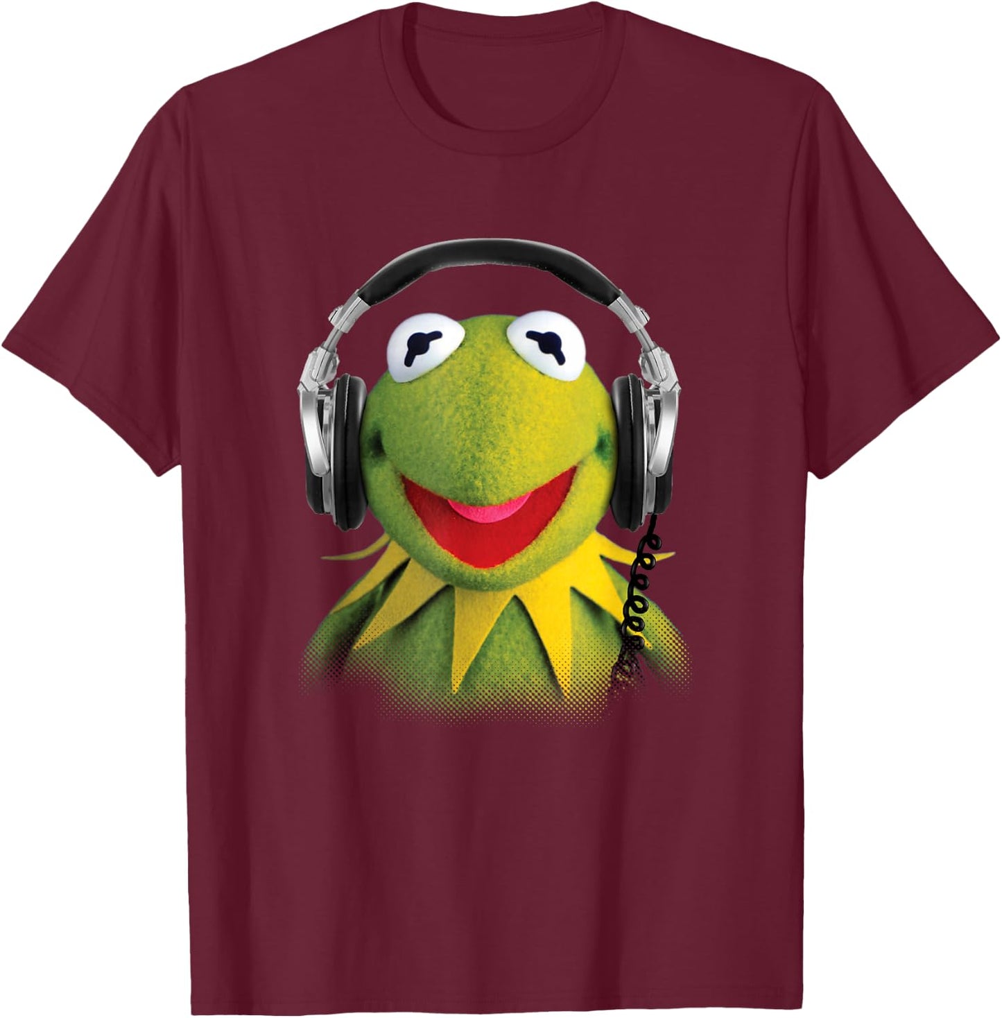 Disney The Muppets Kermit The Frog Studio Session Headphones T-Shirt - T-Shirt | Maroon