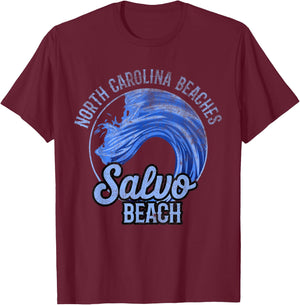 Funny Quote Salvo Beach Retro Wave Circle T-Shirt - T-Shirt | Maroon