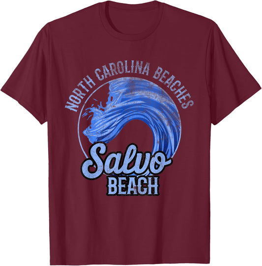 Funny Quote Salvo Beach Retro Wave Circle T-Shirt - T-Shirt | Maroon