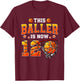 This Baller Is Now 12 Basketball Kids Boys 12th Birthday T-Shirt - T-Shirt | Maroon
