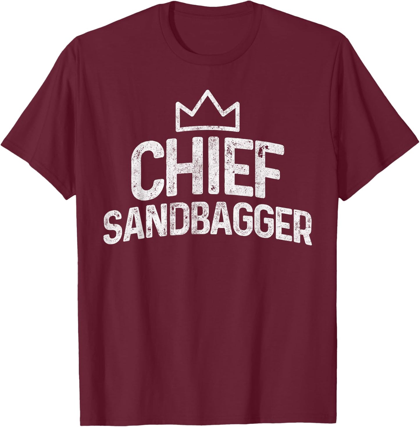 Chief Sandbagger Golf Gag Gifts Novelty T-Shirt - T-Shirt | Maroon