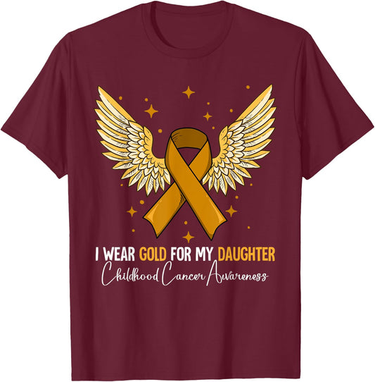 Daughter Childhood Cancer Awareness T-Shirt - T-Shirt | Maroon