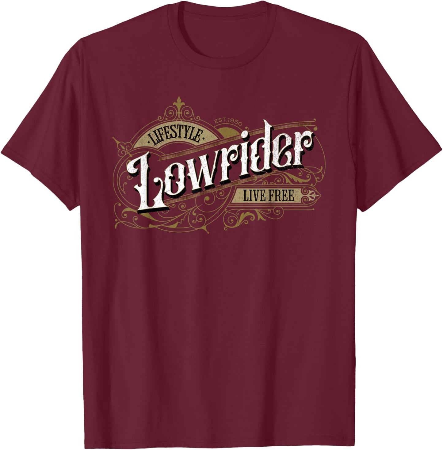 Lowrider Lifestyle - Low Rider Car T-Shirt - T-Shirt | Maroon