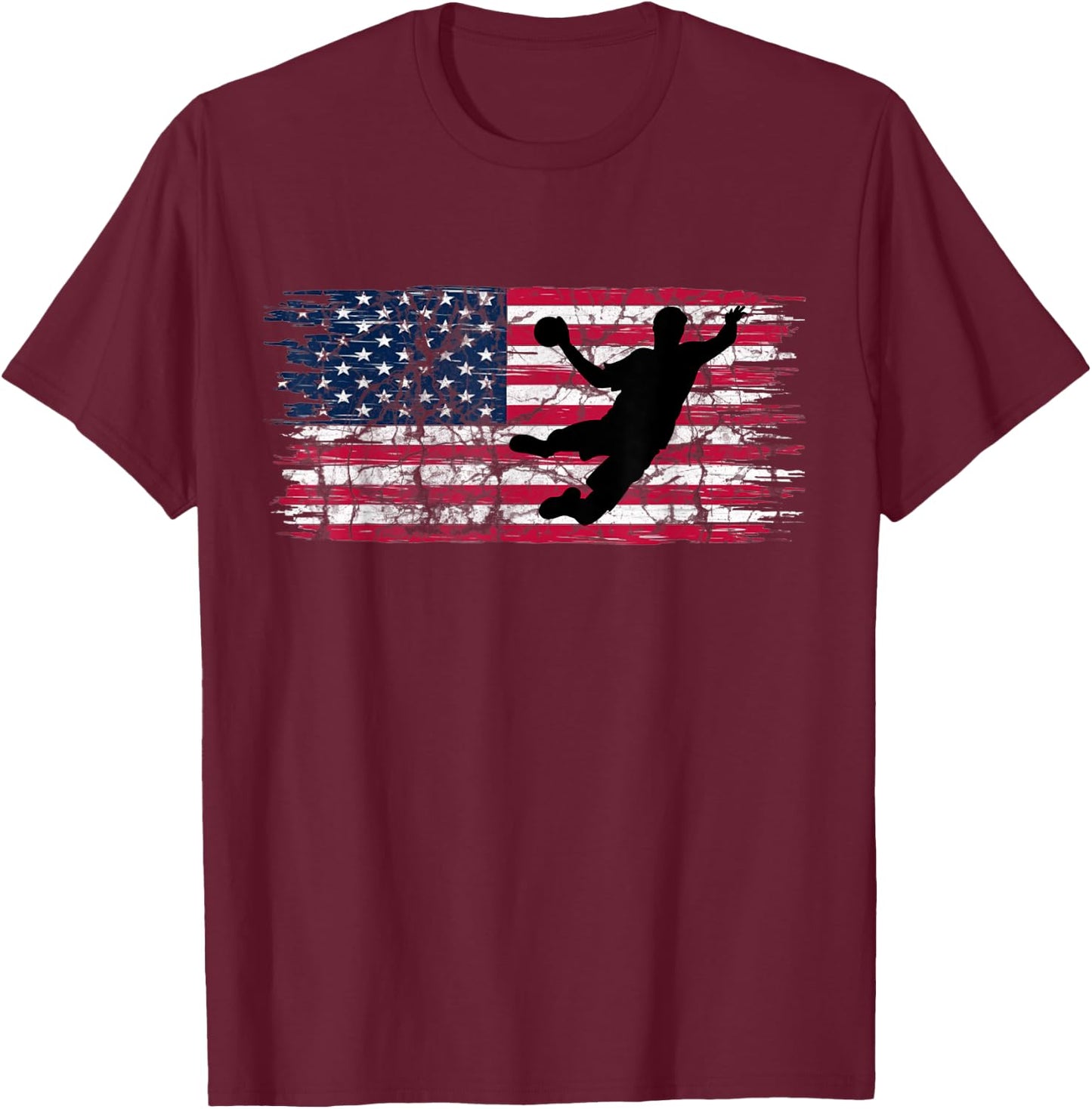Handball USA flag Handball player T-Shirt - T-Shirt | Maroon