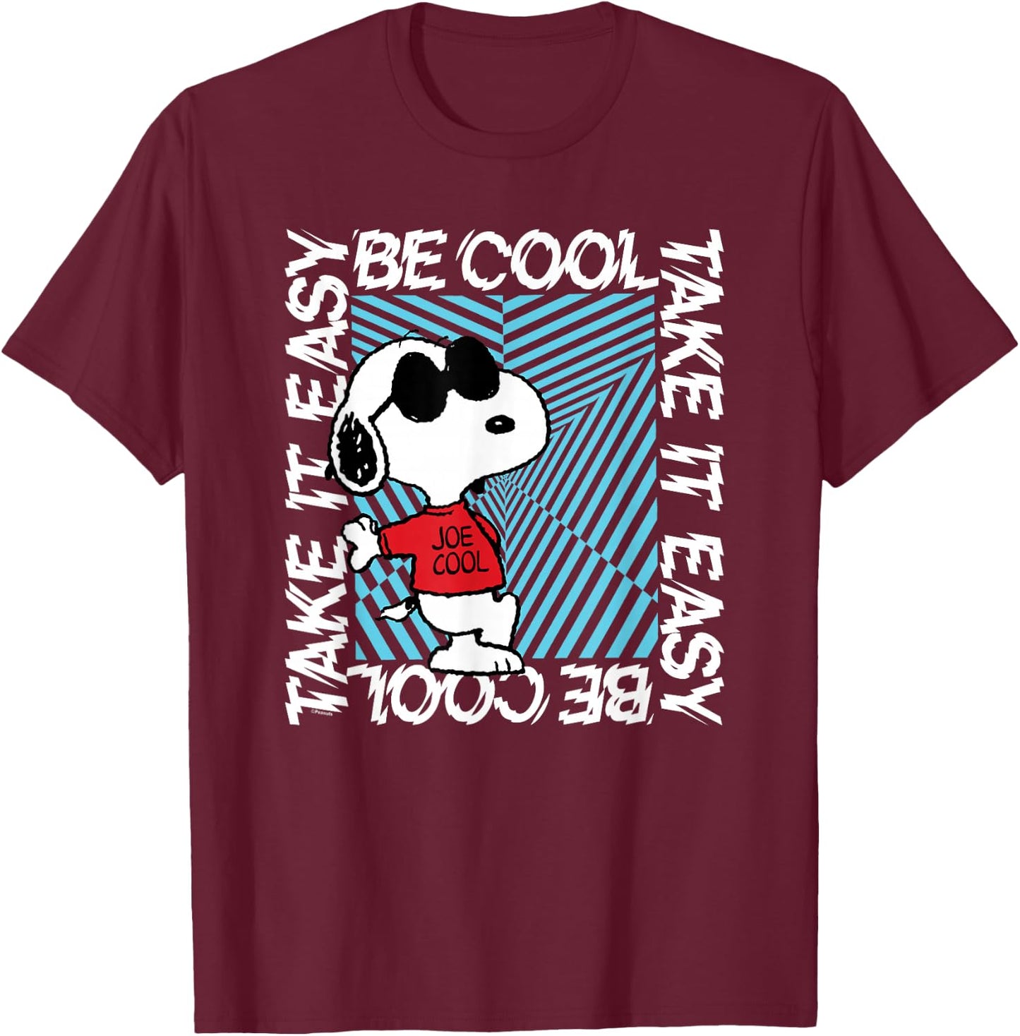 Peanuts - Be Cool Snoopy T-Shirt - T-Shirt | Maroon