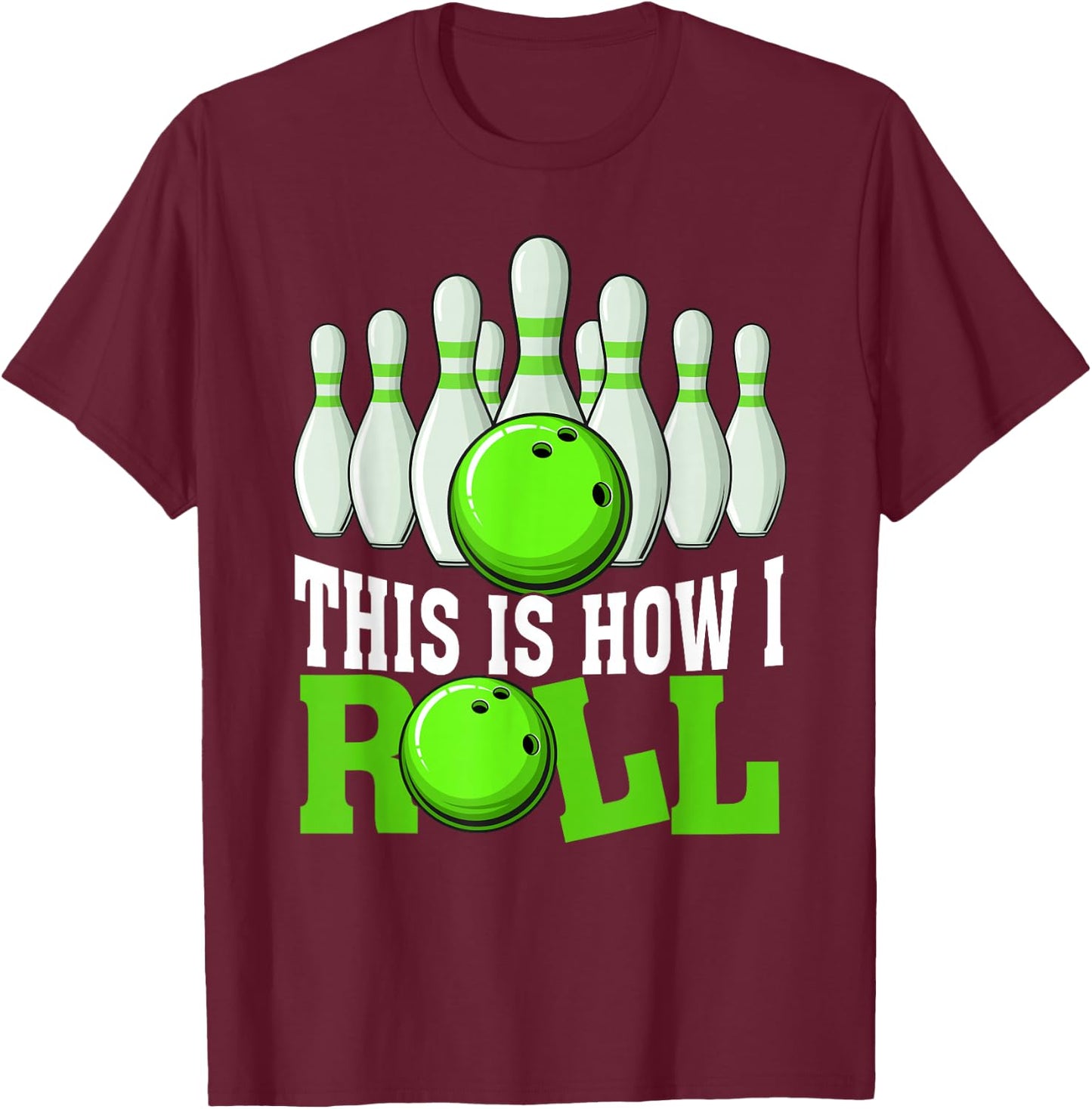 Funny Vintage Bowling Team Bowler Bowling Lover Boys Girls T-Shirt - T-Shirt | Maroon