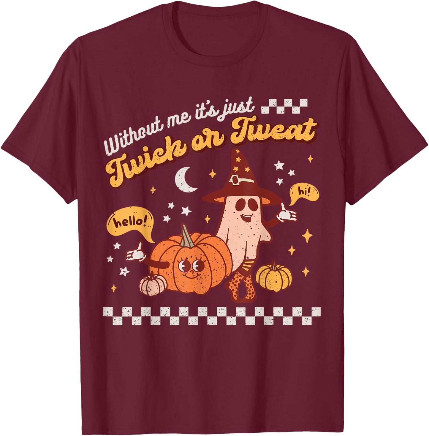 Speech Therapy Retro Spooky Fall Pumpkin Pathologist Season T-Shirt - T-Shirt | Maroon