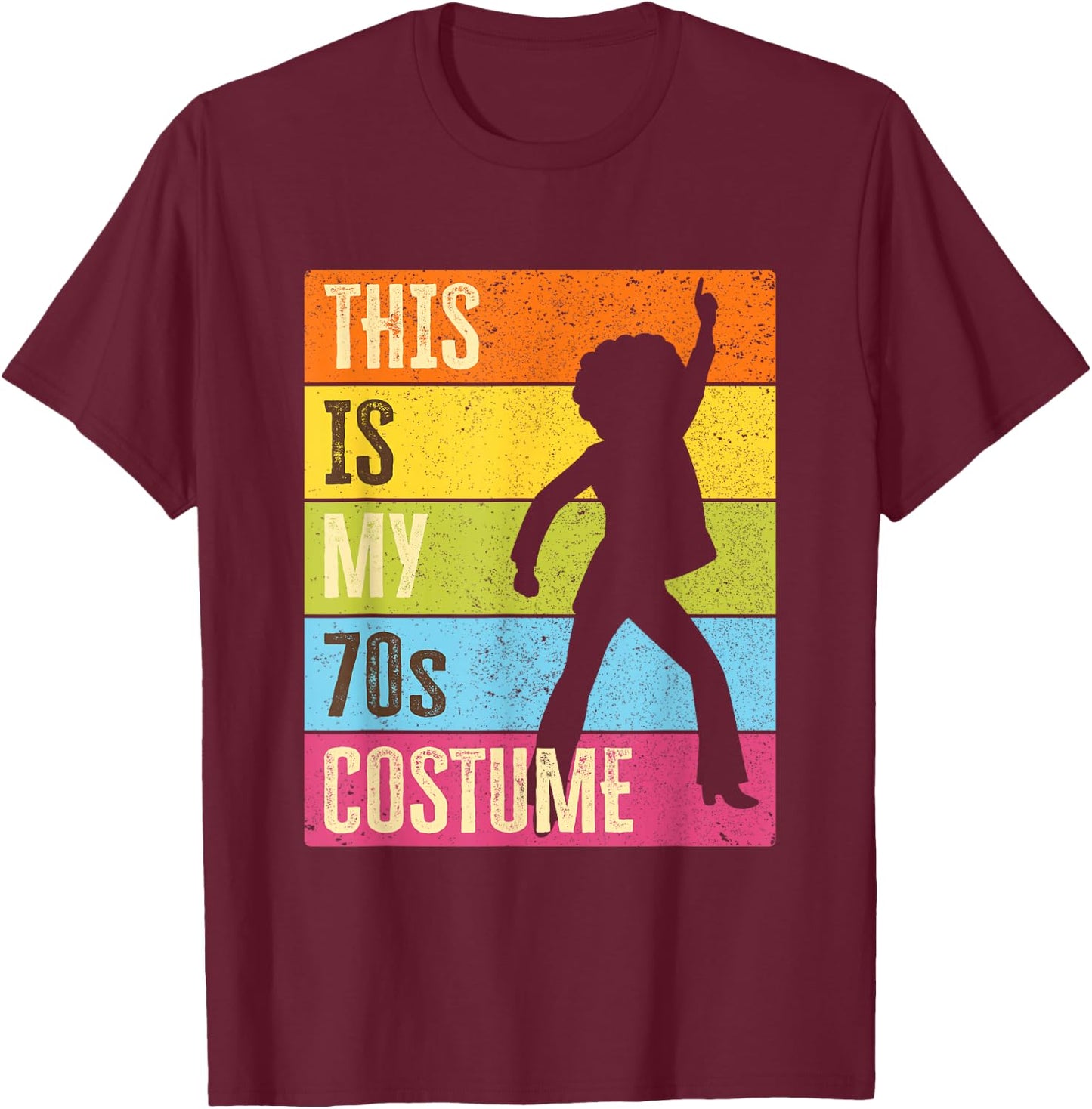 This Is My 70s Costume, Women | 70s Outfit & 1970s Disco T-Shirt - T-Shirt | Maroon