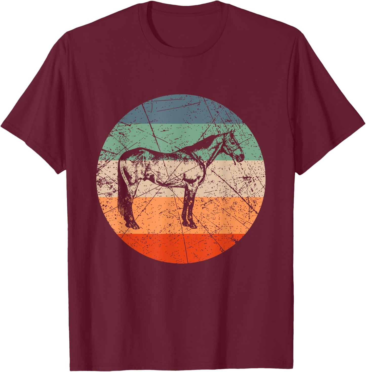 Retro Horse Silhouette - Vintage American Quarter Horse T-Shirt - T-Shirt | Maroon