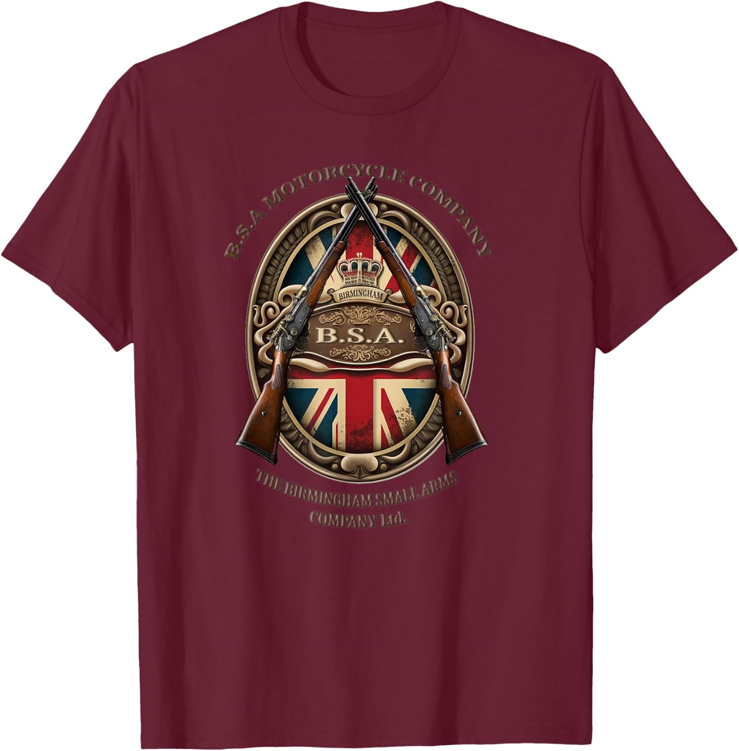 BSA Vintage style motorcycle retro badge T-Shirt - T-Shirt | Maroon