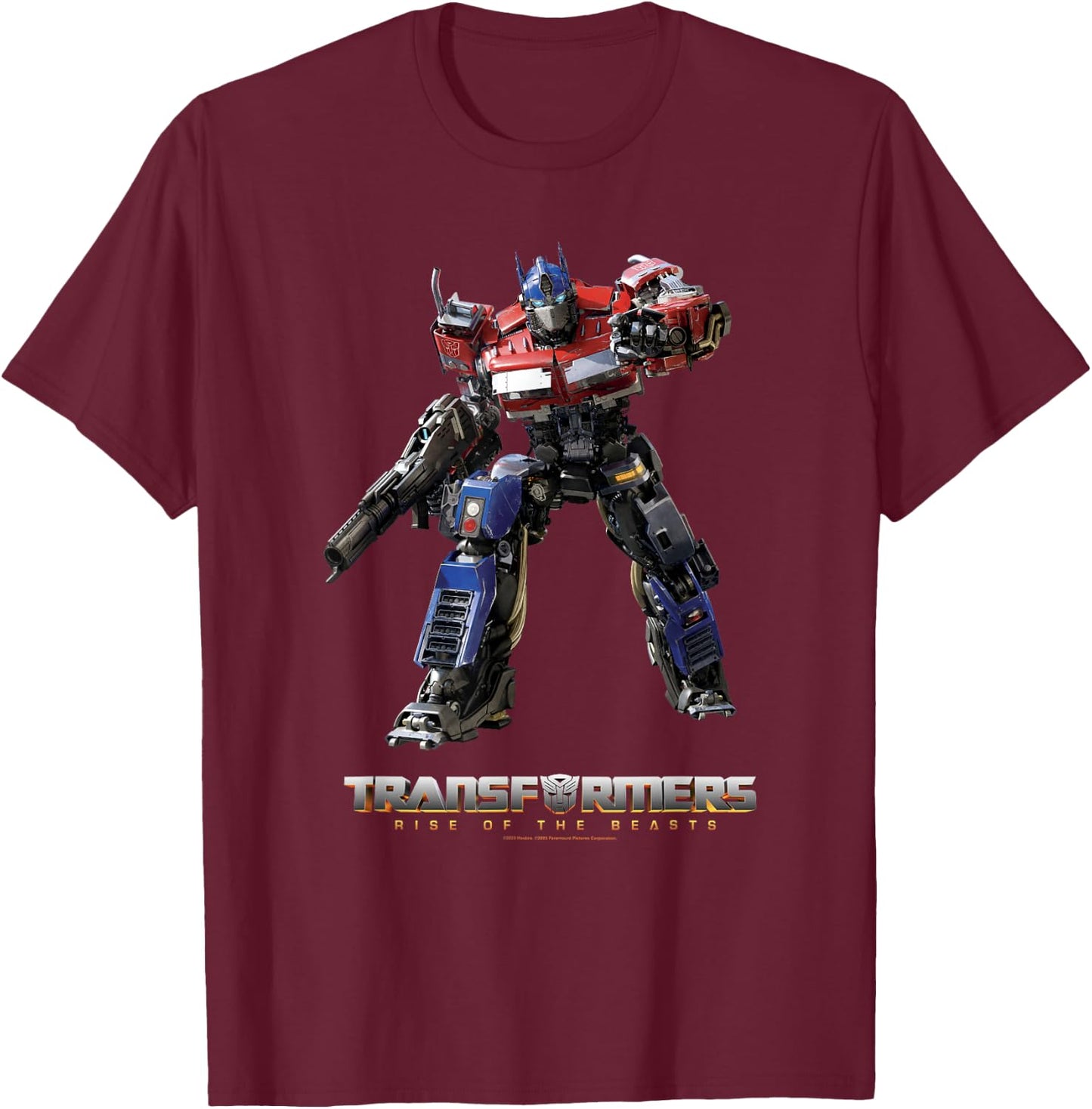 Transformers: Rise of the Beasts Optimus Prime Full Body T-Shirt - T-Shirt | Maroon