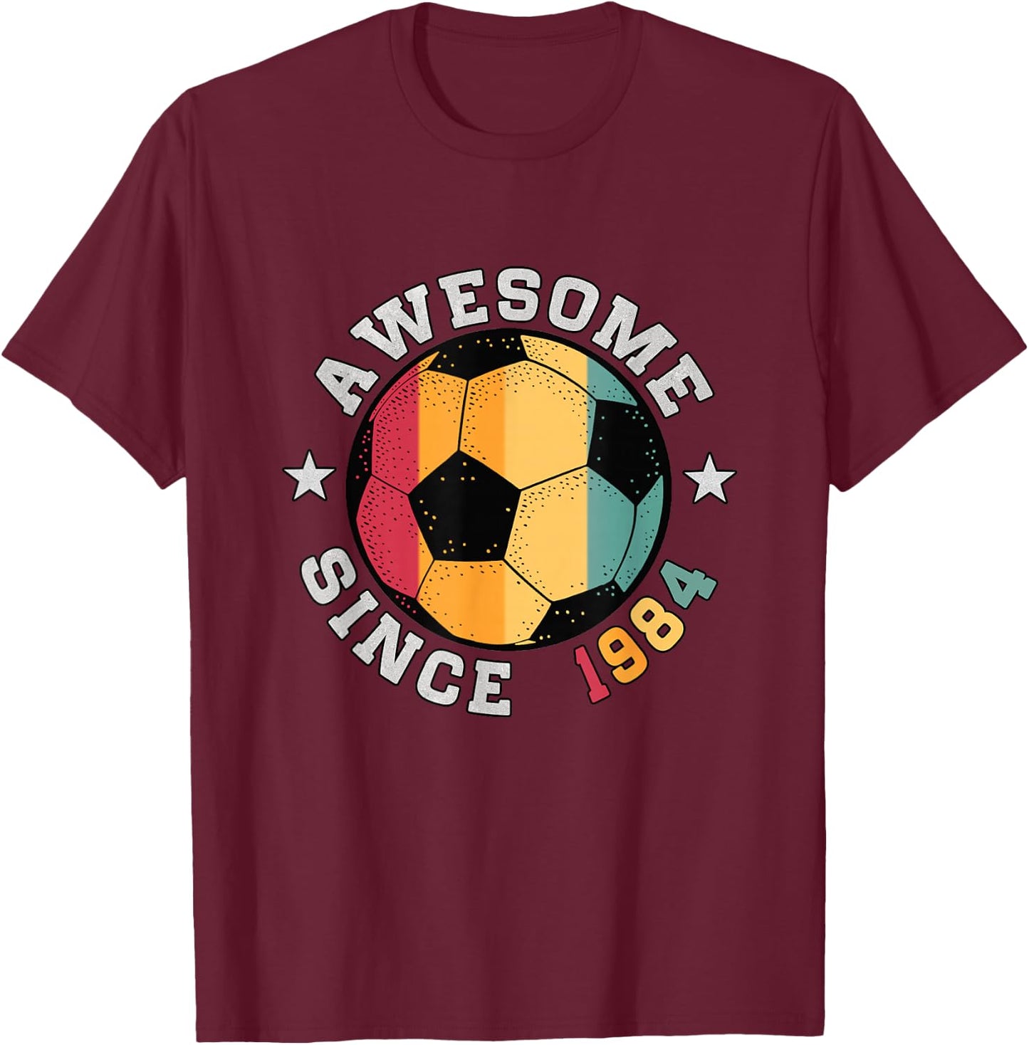 Birthday Soccer Player 41 year Old Awesome Since 1984 Soccer T-Shirt - T-Shirt | Maroon