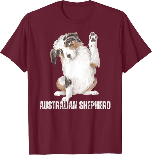 Australian Shepherd Dog Lover Gifts Shirt Aussie Dog T-Shirt - T-Shirt | Maroon