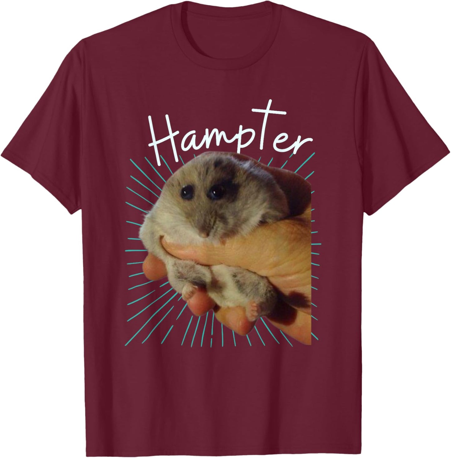 Cute and Funny Hampter Hamster Dunk Meme Pet Owners T-Shirt - T-Shirt | Maroon