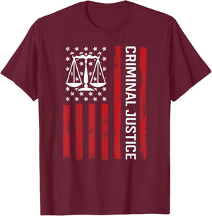 Criminal Justice Major College Student Graduate Graduation T-Shirt - T-Shirt | Maroon