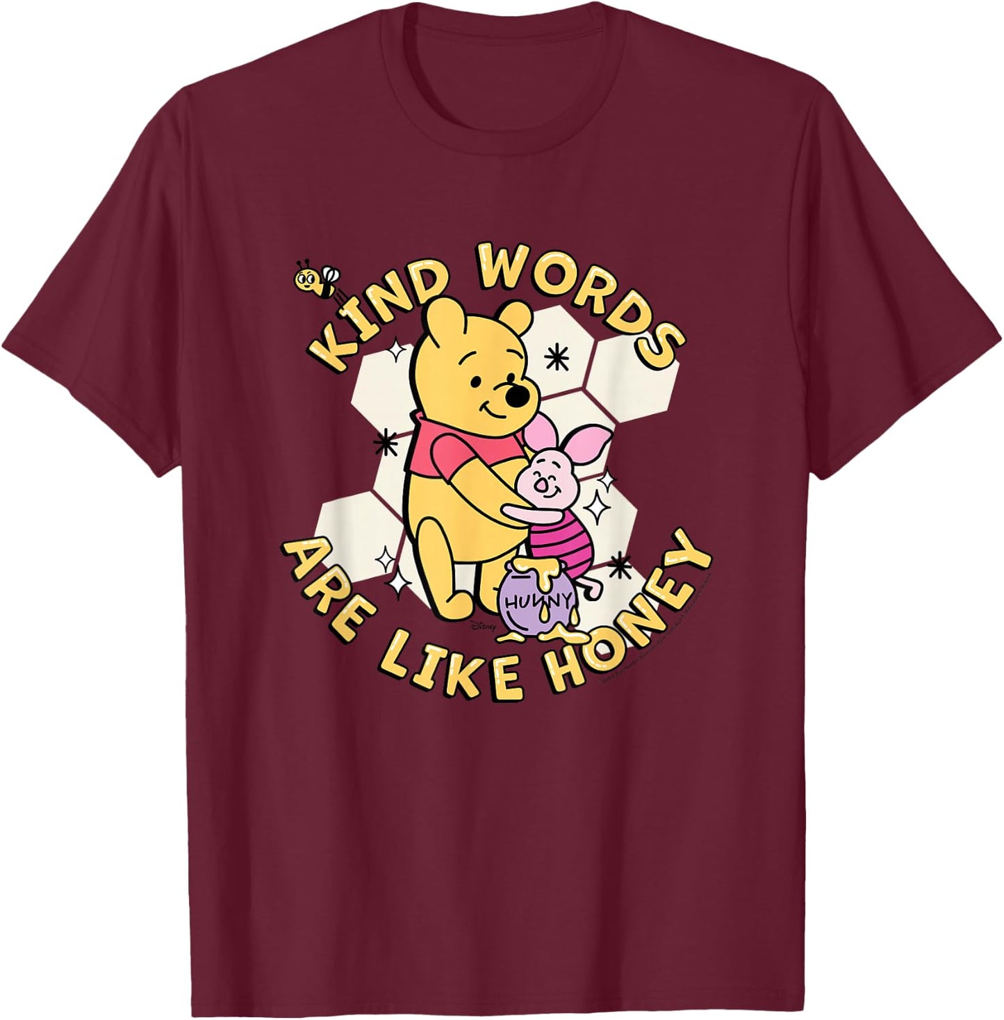 Winnie The Pooh - Kind Words are Like Honey T-Shirt - T-Shirt | Maroon