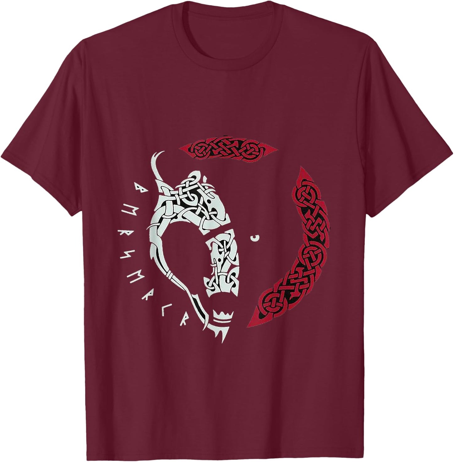Viking Wolf T-Shirt - T-Shirt | Maroon